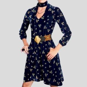 NEW CAbi Decked Out Dress Blue Floral Size Large